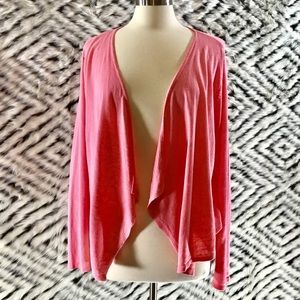 J. Jill peach waterfall front linen cardigan